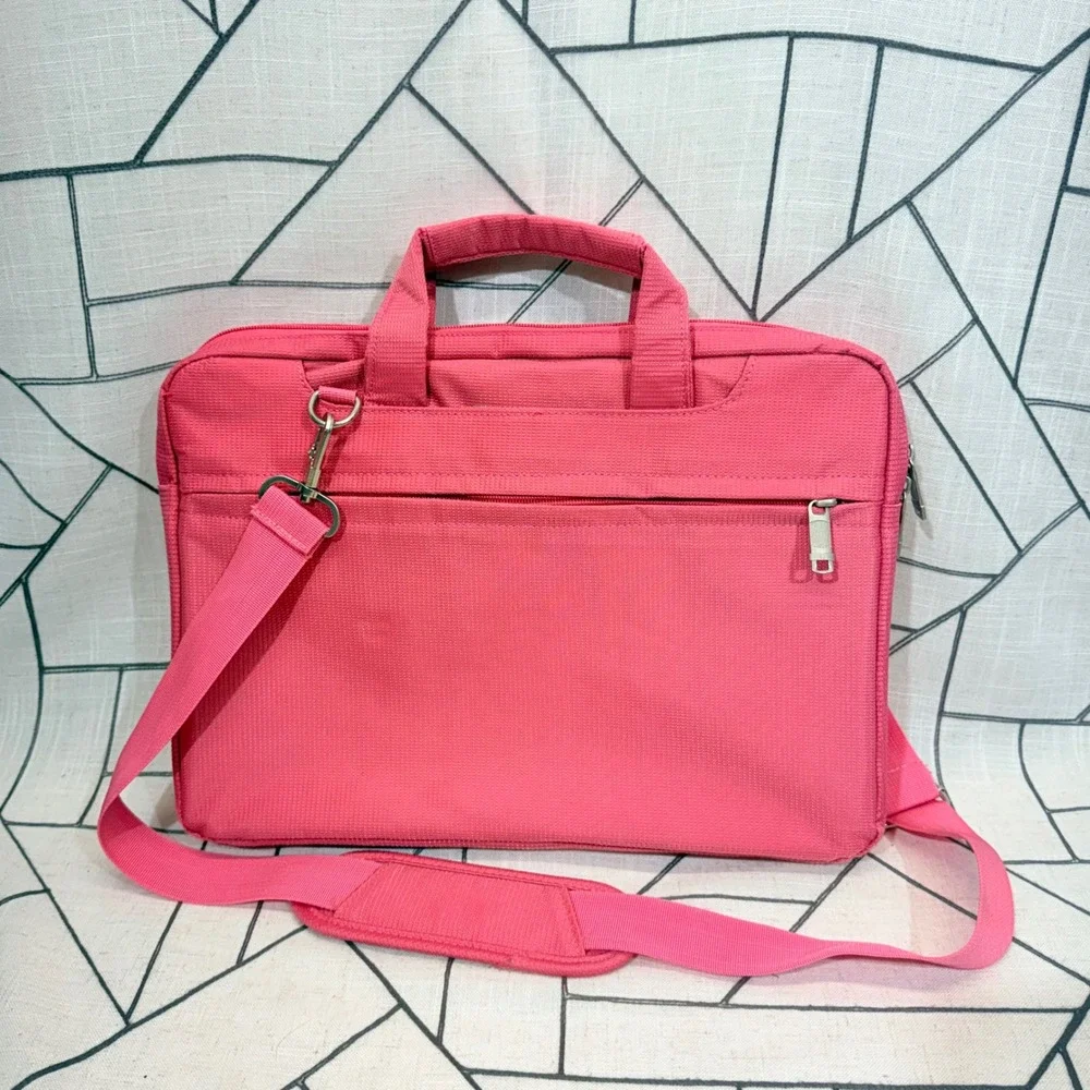 Brinch Laptop Bag 15.6 Inch Pink Messenger Shoulder Briefcase Case Sleeve